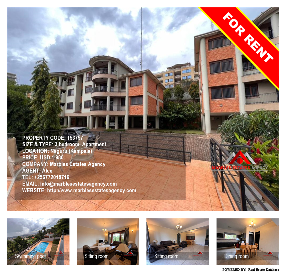 3 bedroom Apartment  for rent in Naguru Kampala Uganda, code: 153757