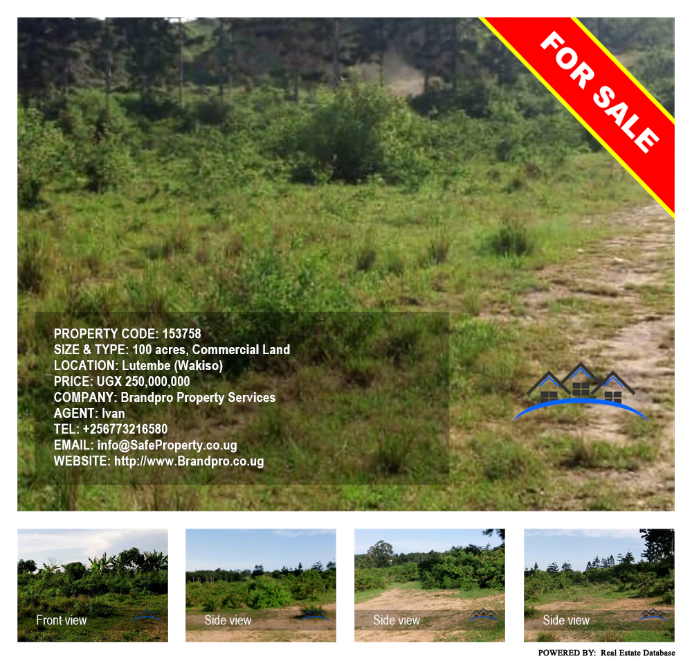 Commercial Land  for sale in Lutembe Wakiso Uganda, code: 153758