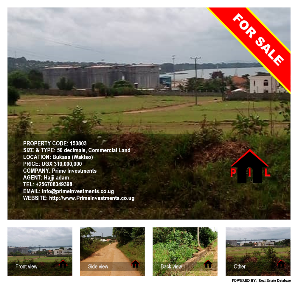 Commercial Land  for sale in Bukasa Wakiso Uganda, code: 153803