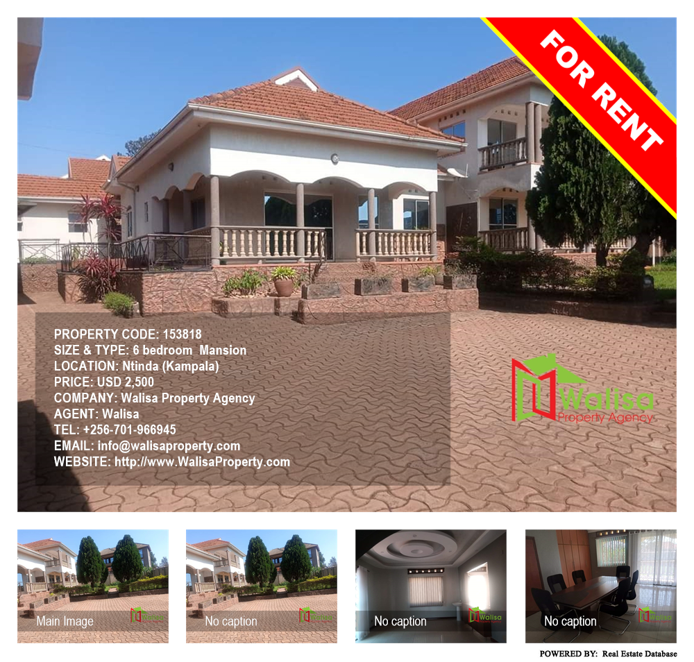 6 bedroom Mansion  for rent in Ntinda Kampala Uganda, code: 153818