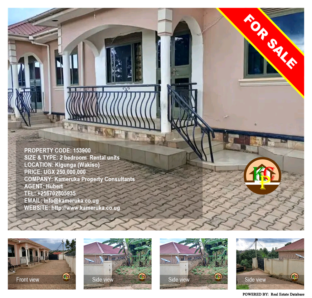 2 bedroom Rental units  for sale in Kigunga Wakiso Uganda, code: 153900