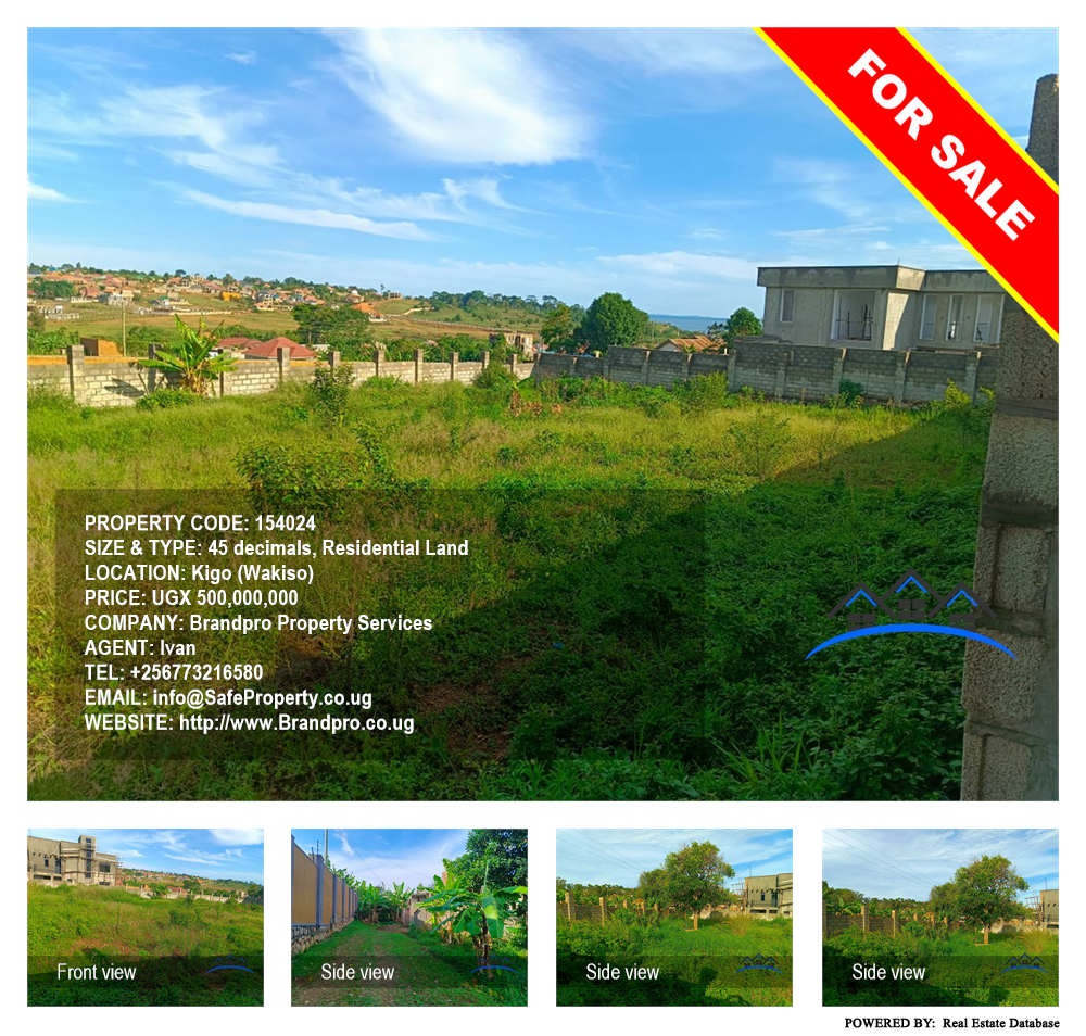 Residential Land  for sale in Kigo Wakiso Uganda, code: 154024