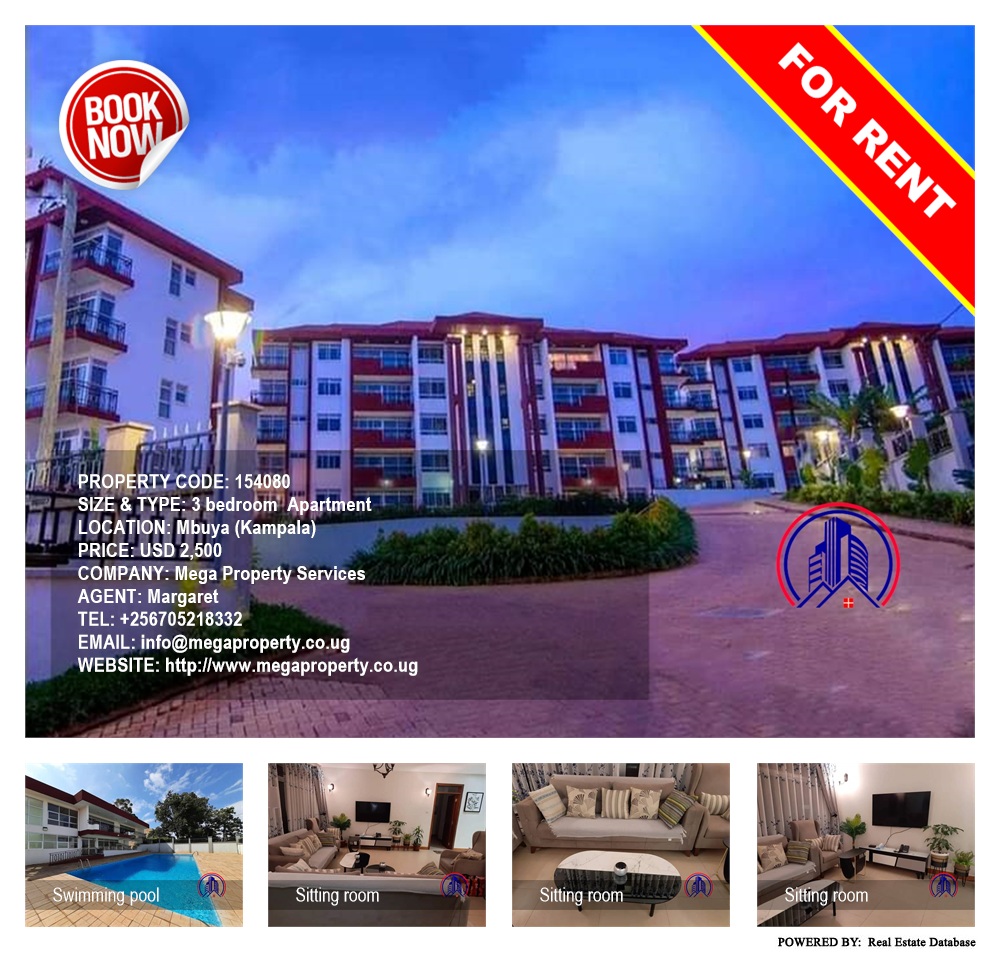 3 bedroom Apartment  for rent in Mbuya Kampala Uganda, code: 154080