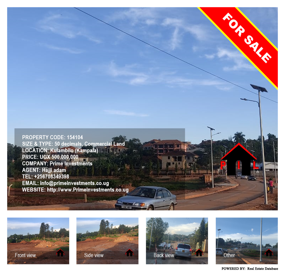 Commercial Land  for sale in Kulambilo Kampala Uganda, code: 154104