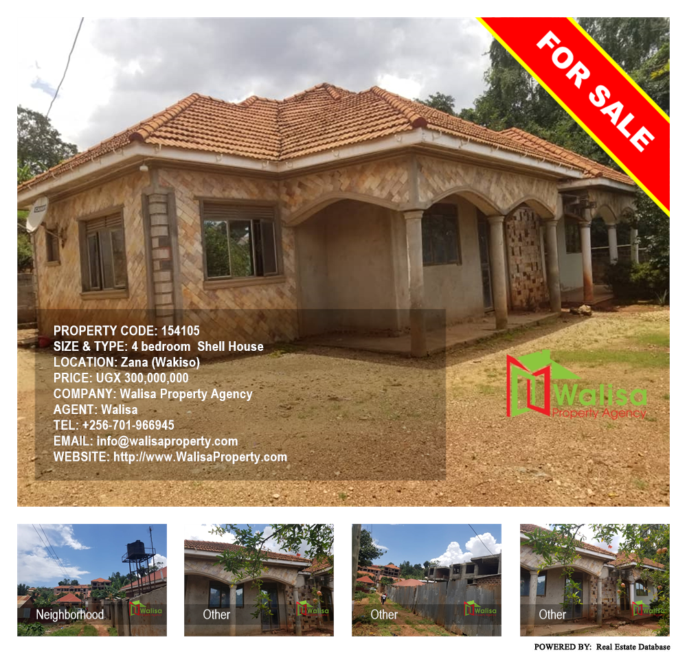 4 bedroom Shell House  for sale in Zana Wakiso Uganda, code: 154105