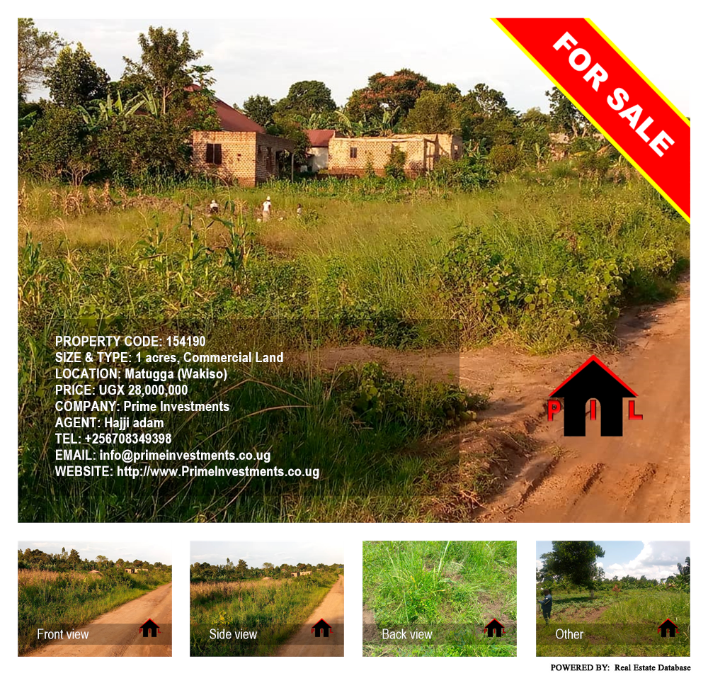 Commercial Land  for sale in Matugga Wakiso Uganda, code: 154190