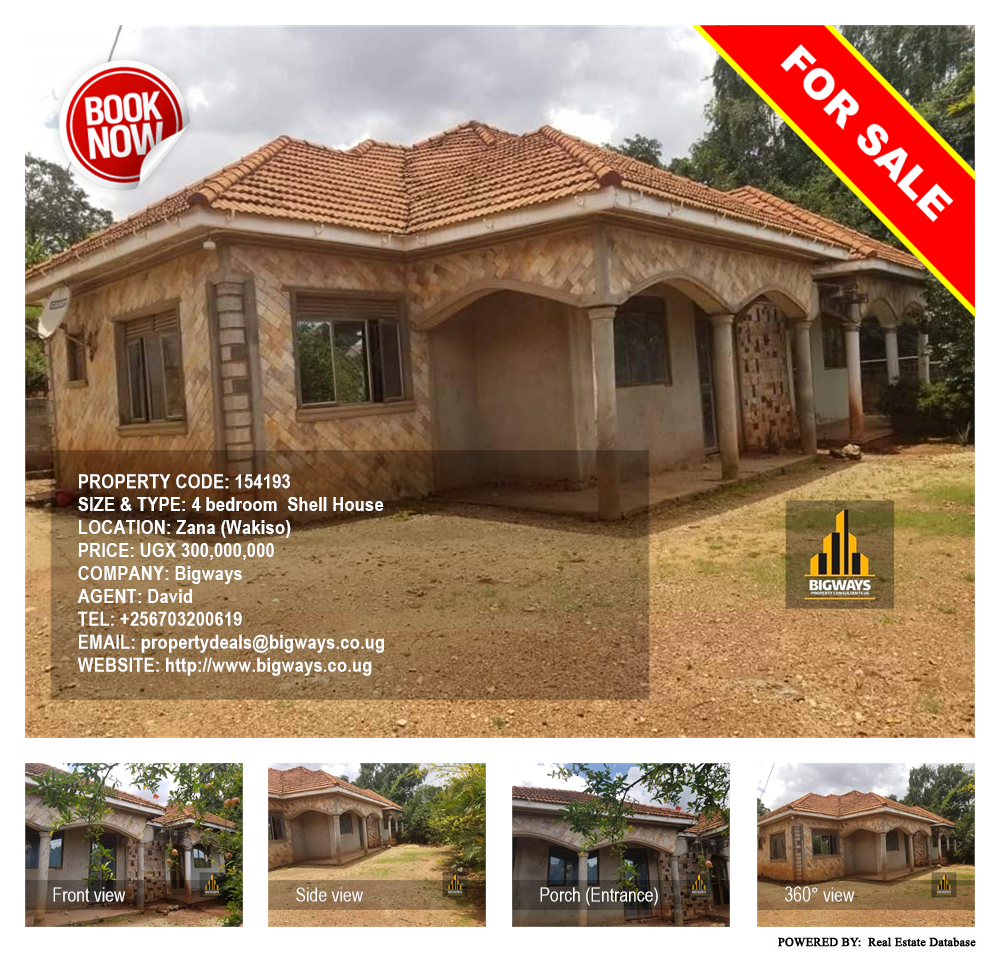 4 bedroom Shell House  for sale in Zana Wakiso Uganda, code: 154193