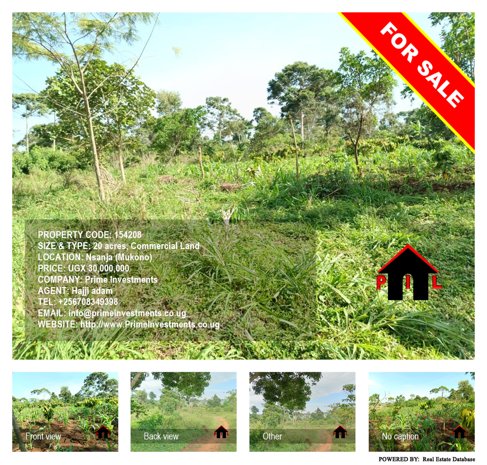 Commercial Land  for sale in Nsanja Mukono Uganda, code: 154208