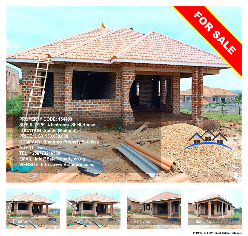 4 bedroom Shell House  for sale in Sonde Mukono Uganda, code: 154499