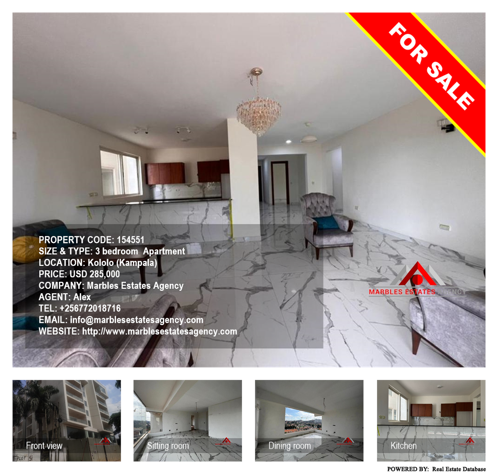 3 bedroom Apartment  for sale in Kololo Kampala Uganda, code: 154551