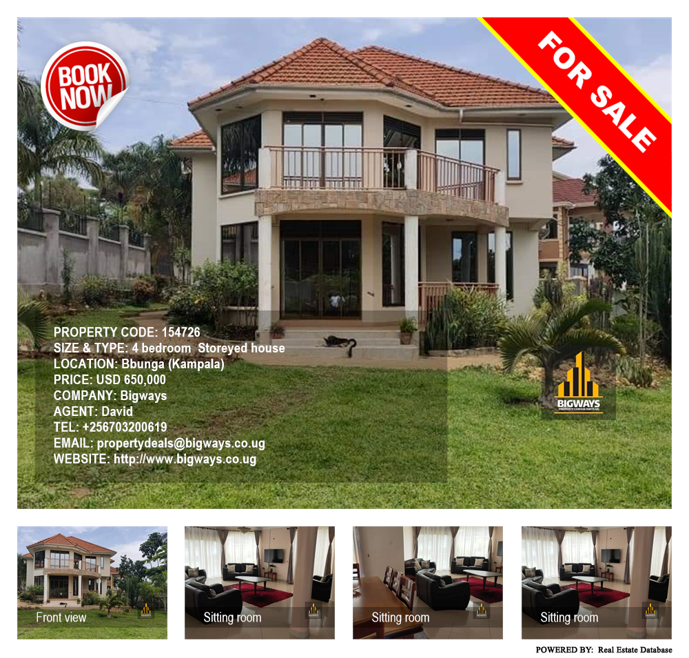 4 bedroom Storeyed house  for sale in Bbunga Kampala Uganda, code: 154726