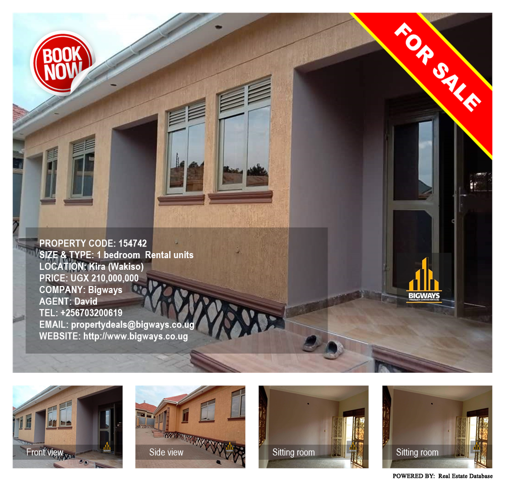 1 bedroom Rental units  for sale in Kira Wakiso Uganda, code: 154742