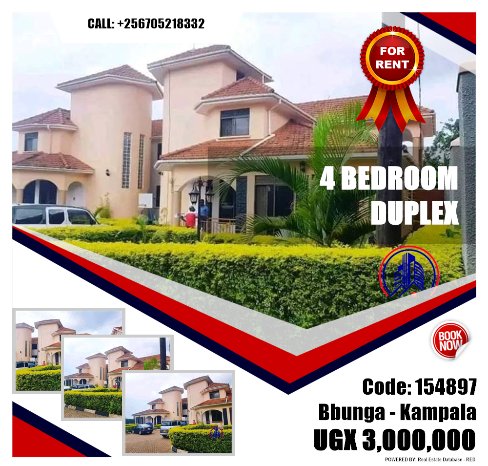 4 bedroom Duplex  for rent in Bbunga Kampala Uganda, code: 154897