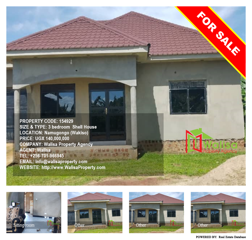 3 bedroom Shell House  for sale in Namugongo Wakiso Uganda, code: 154929