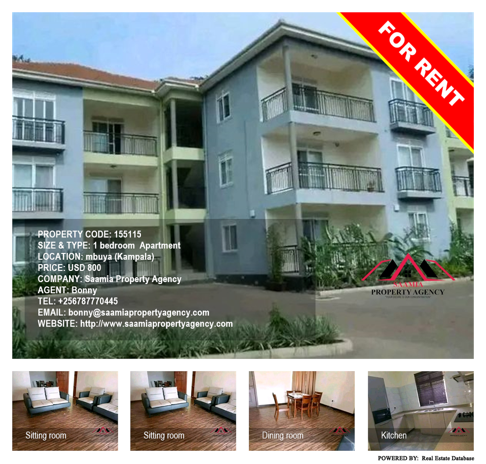 1 bedroom Apartment  for rent in Mbuya Kampala Uganda, code: 155115