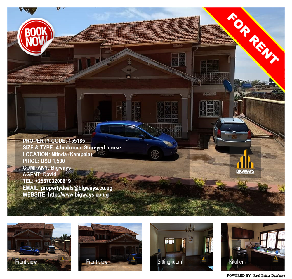 4 bedroom Storeyed house  for rent in Ntinda Kampala Uganda, code: 155185
