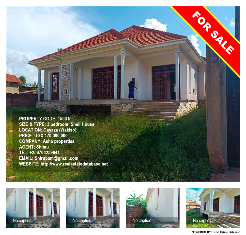 3 bedroom Shell House  for sale in Gayaza Wakiso Uganda, code: 155315