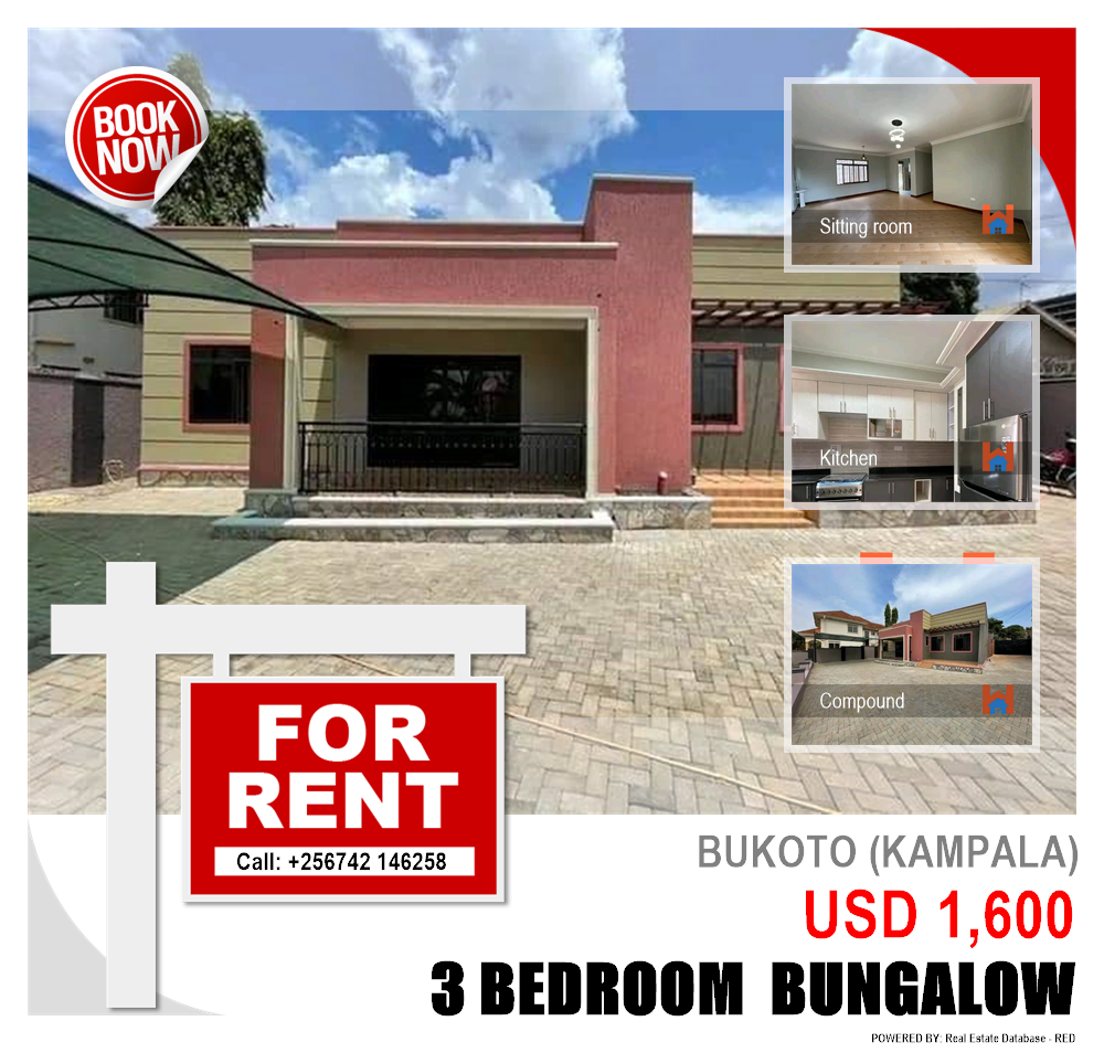 3 bedroom Bungalow  for rent in Bukoto Kampala Uganda, code: 155326