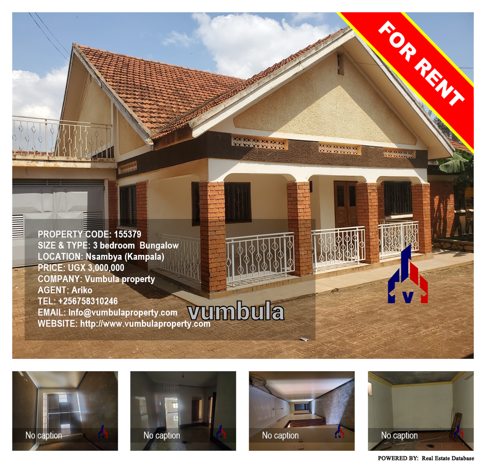 3 bedroom Bungalow  for rent in Nsambya Kampala Uganda, code: 155379