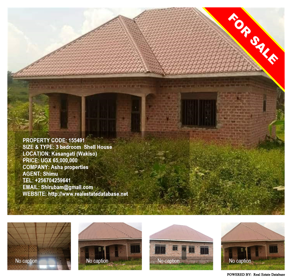 3 bedroom Shell House  for sale in Kasangati Wakiso Uganda, code: 155491
