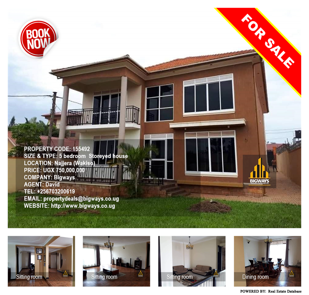 5 bedroom Storeyed house  for sale in Najjera Wakiso Uganda, code: 155492