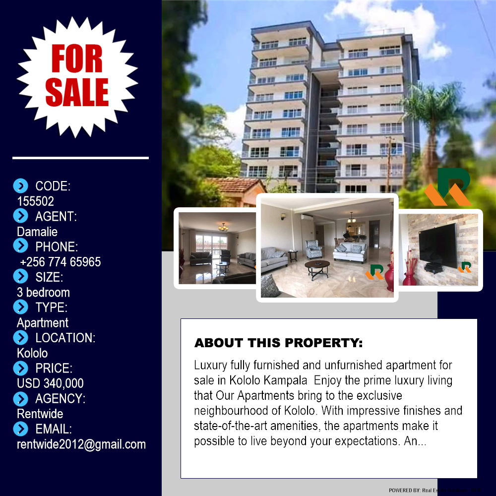 3 bedroom Apartment  for sale in Kololo Kampala Uganda, code: 155502
