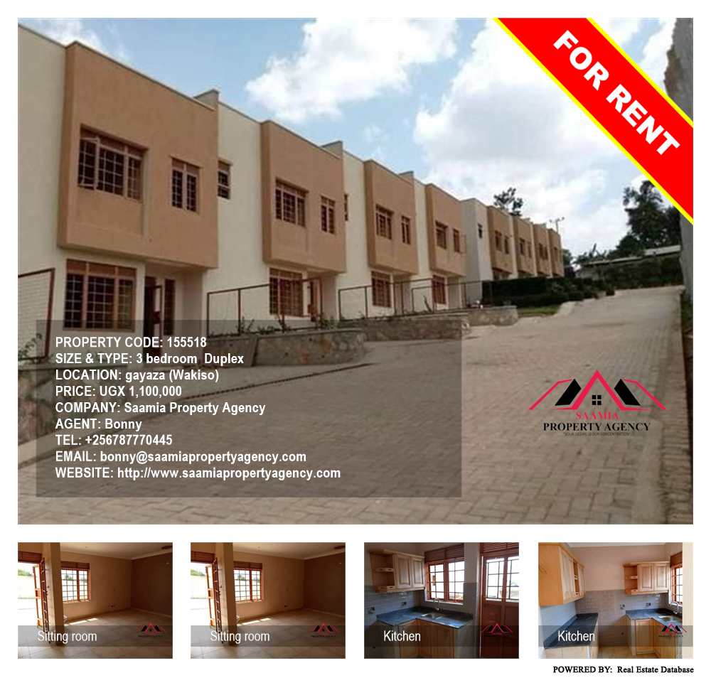 3 bedroom Duplex  for rent in Gayaza Wakiso Uganda, code: 155518