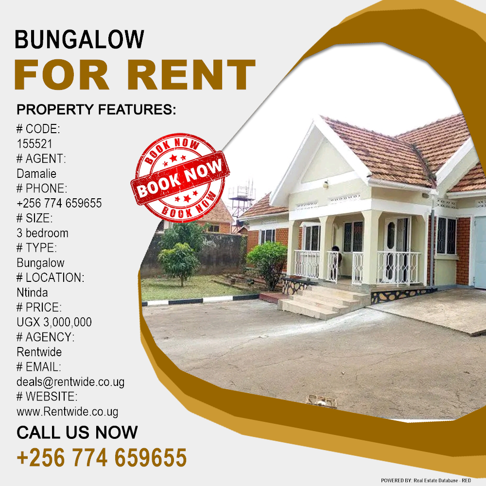 3 bedroom Bungalow  for rent in Ntinda Kampala Uganda, code: 155521