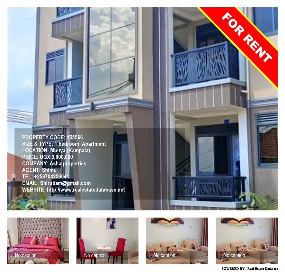 1 bedroom Apartment  for rent in Mbuya Kampala Uganda, code: 155566