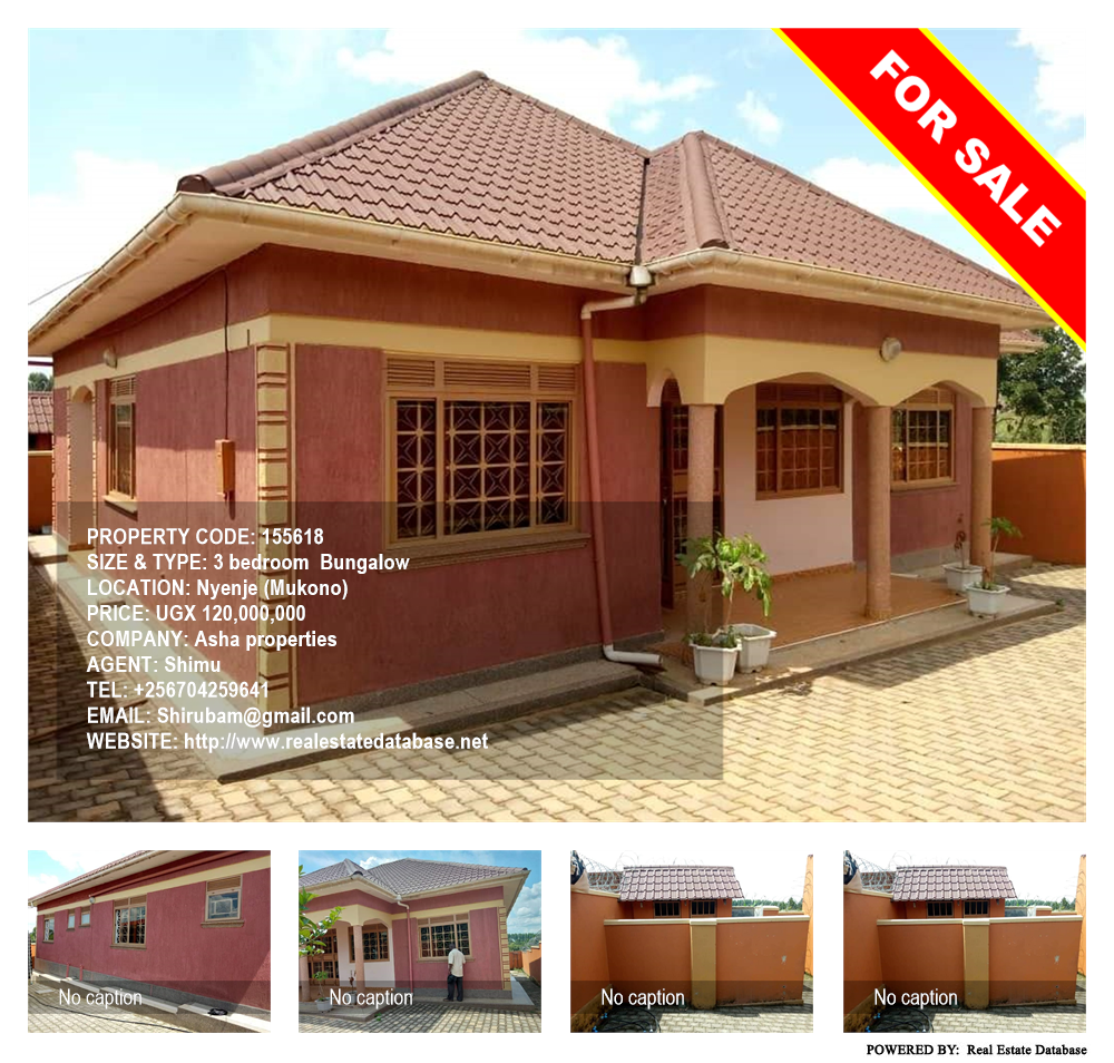 3 bedroom Bungalow  for sale in Nyenje Mukono Uganda, code: 155618