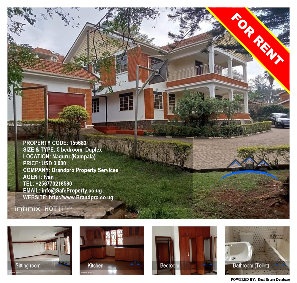 5 bedroom Duplex  for rent in Naguru Kampala Uganda, code: 155683