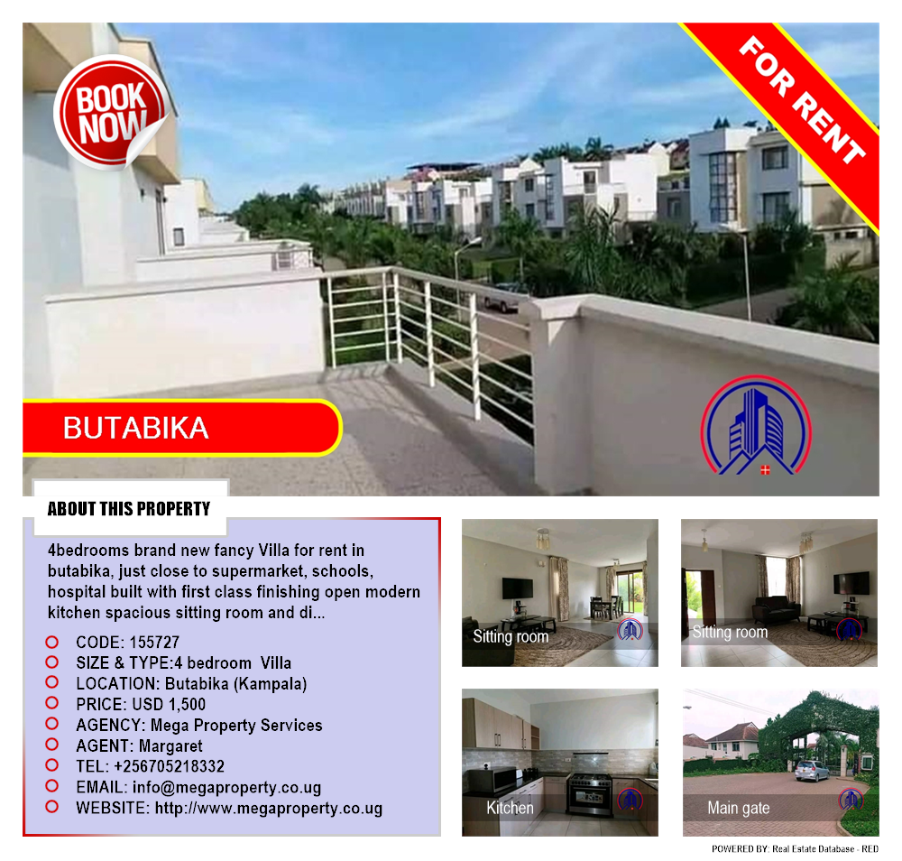 4 bedroom Villa  for rent in Butabika Kampala Uganda, code: 155727