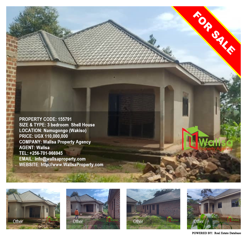 3 bedroom Shell House  for sale in Namugongo Wakiso Uganda, code: 155791