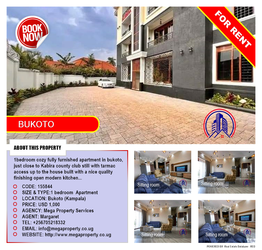 1 bedroom Apartment  for rent in Bukoto Kampala Uganda, code: 155844