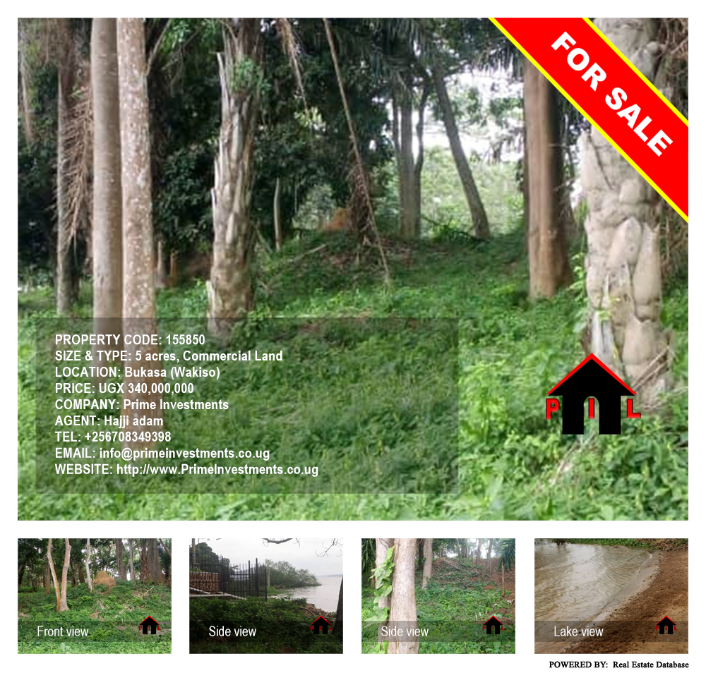 Commercial Land  for sale in Bukasa Wakiso Uganda, code: 155850