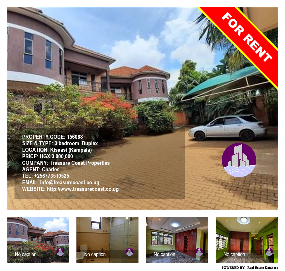 3 bedroom Duplex  for rent in Kisaasi Kampala Uganda, code: 156088