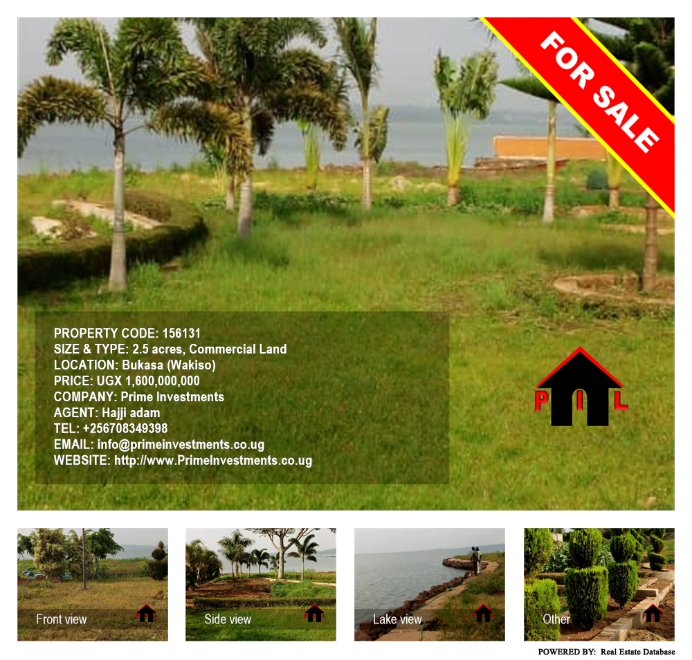 Commercial Land  for sale in Bukasa Wakiso Uganda, code: 156131