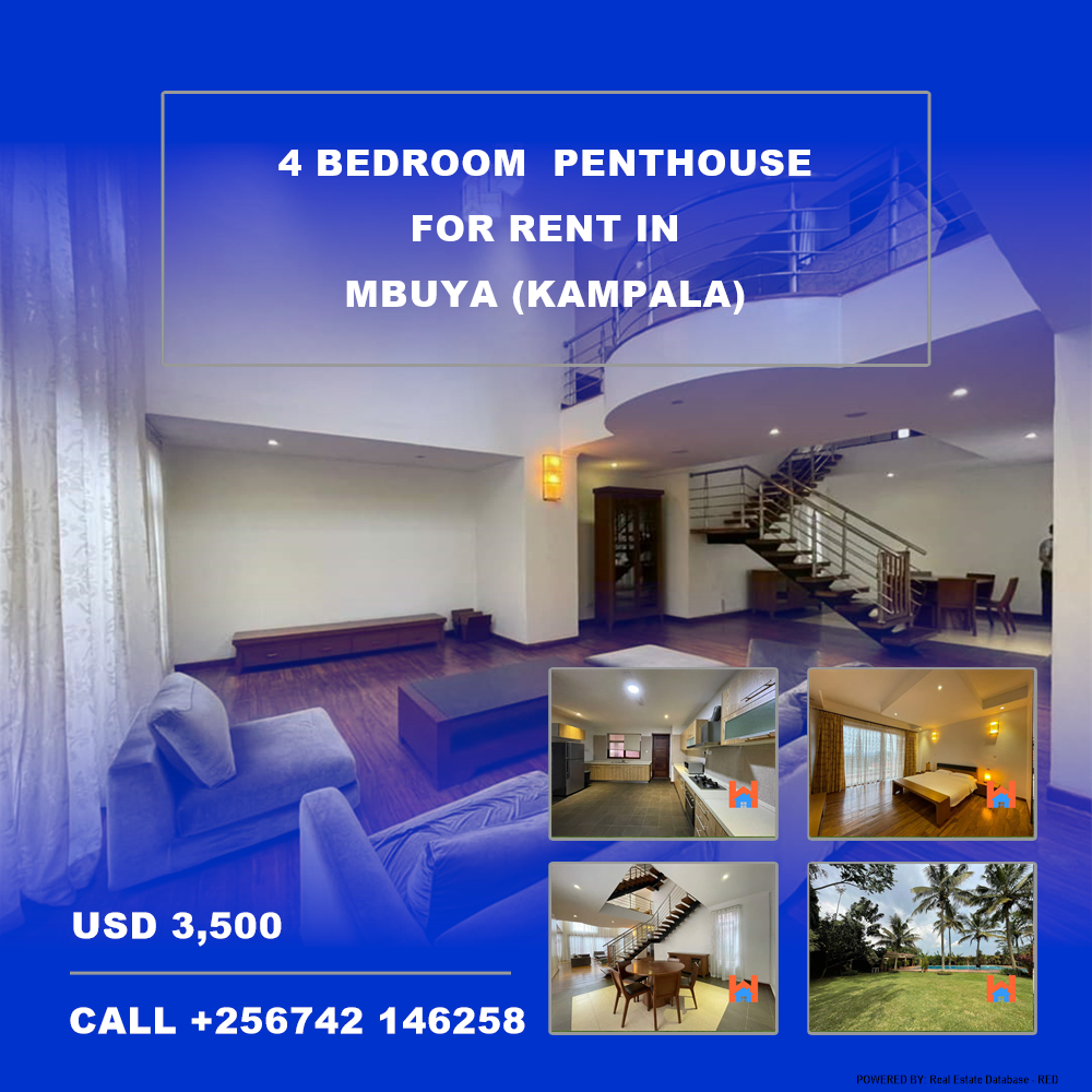 4 bedroom Penthouse  for rent in Mbuya Kampala Uganda, code: 156132