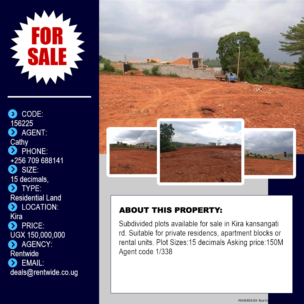 Residential Land  for sale in Kira Wakiso Uganda, code: 156225