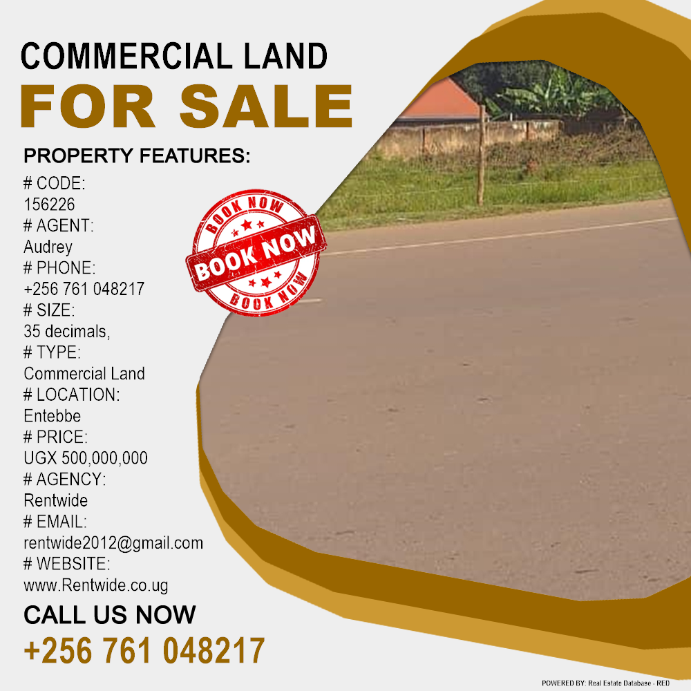Commercial Land  for sale in Entebbe Wakiso Uganda, code: 156226
