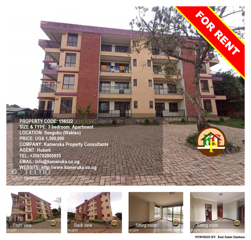 3 bedroom Apartment  for rent in Seguku Wakiso Uganda, code: 156522