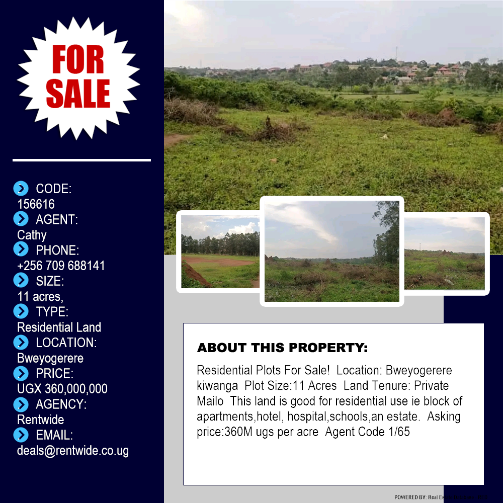 Residential Land  for sale in Bweyogerere Wakiso Uganda, code: 156616