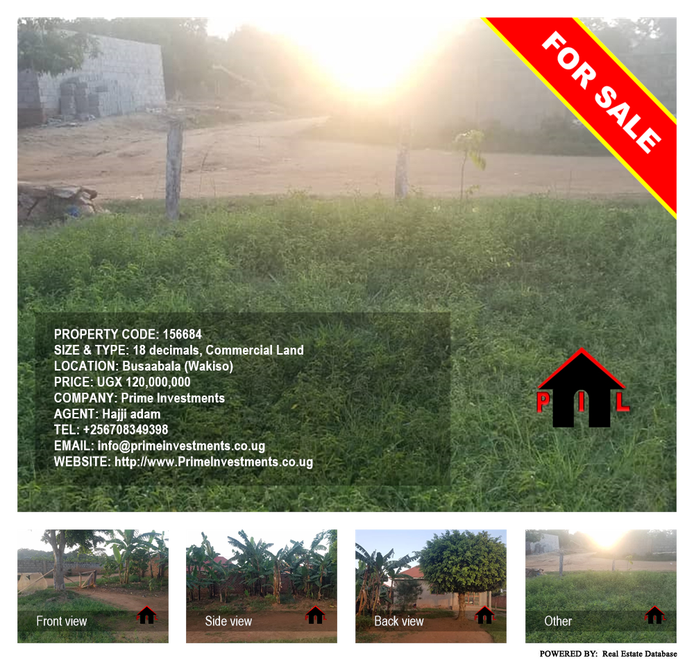 Commercial Land  for sale in Busaabala Wakiso Uganda, code: 156684