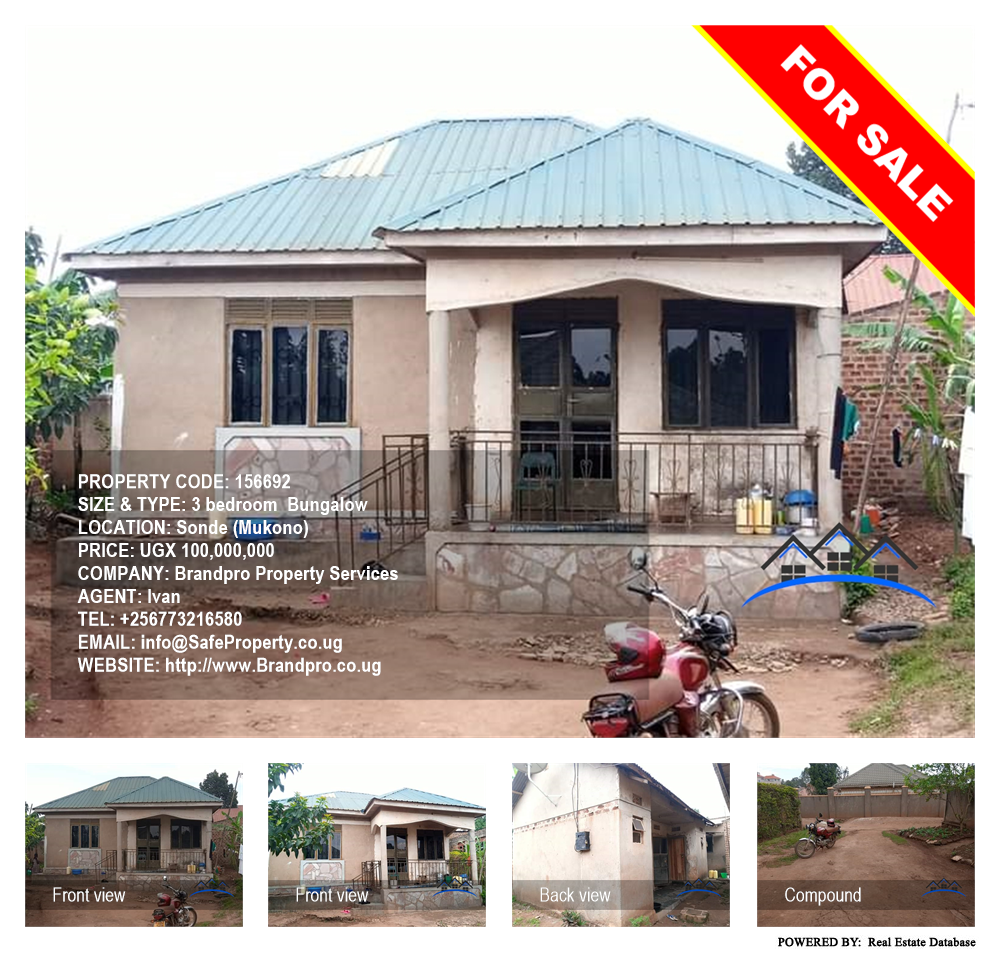 3 bedroom Bungalow  for sale in Sonde Mukono Uganda, code: 156692