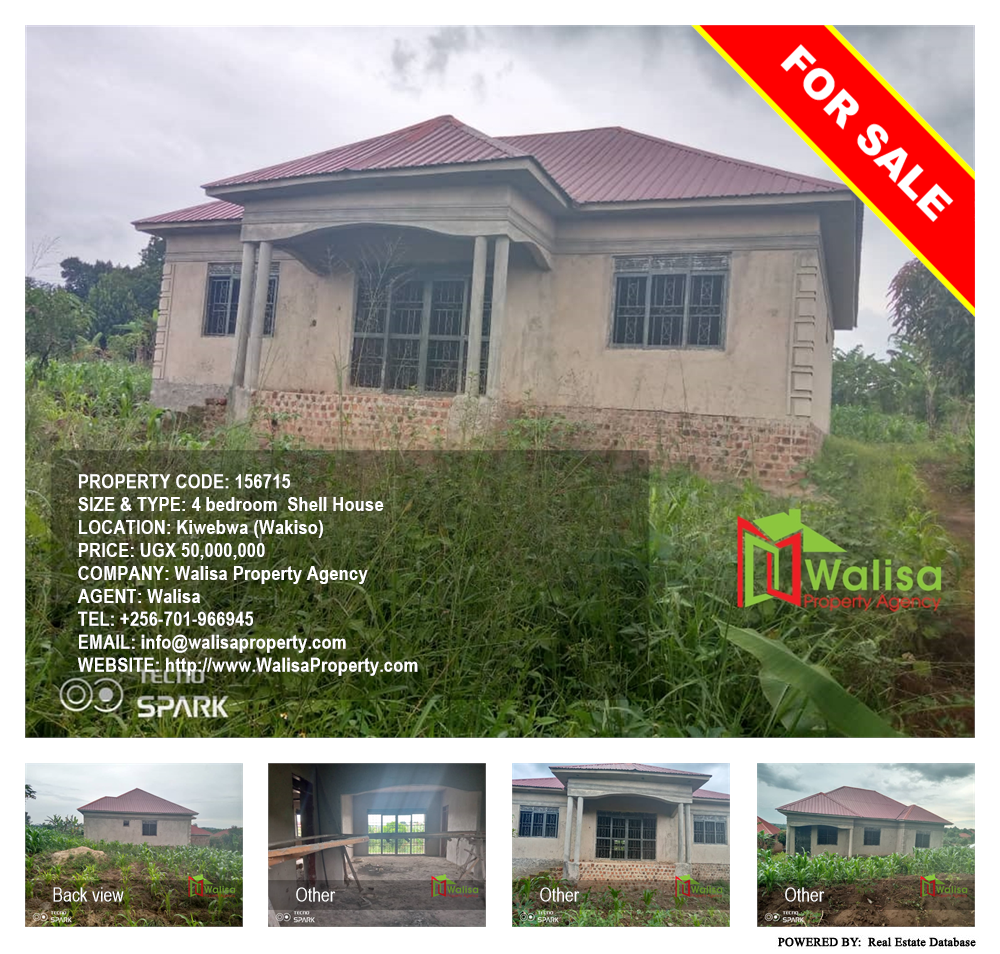 4 bedroom Shell House  for sale in Kiwebwa Wakiso Uganda, code: 156715