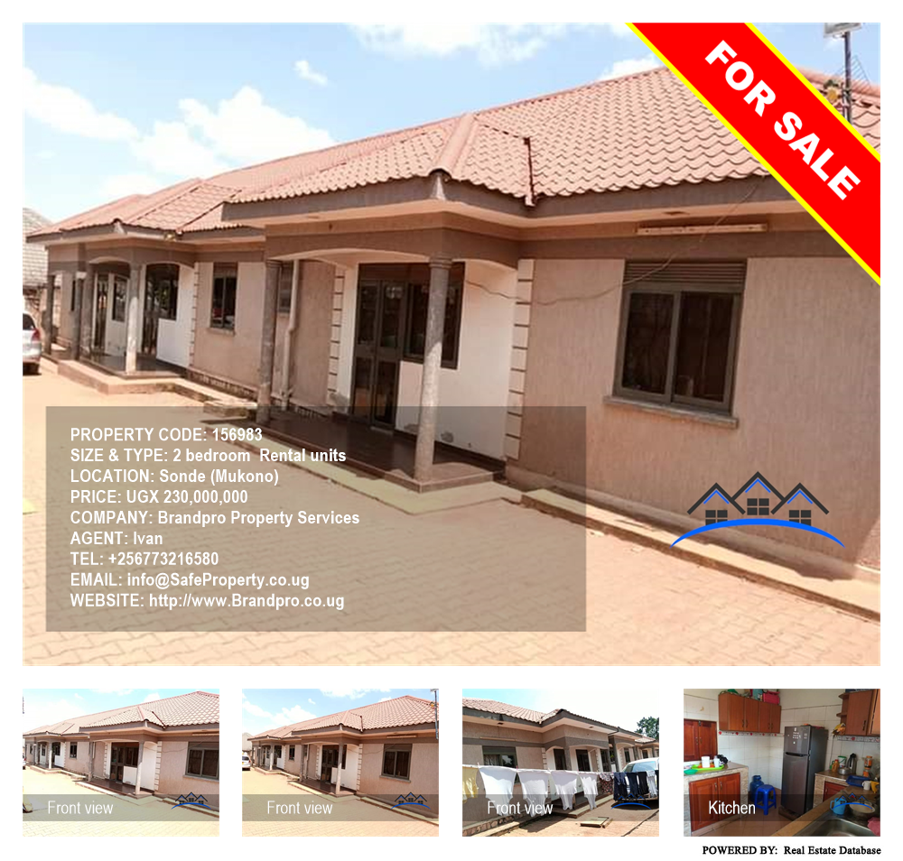 2 bedroom Rental units  for sale in Sonde Mukono Uganda, code: 156983