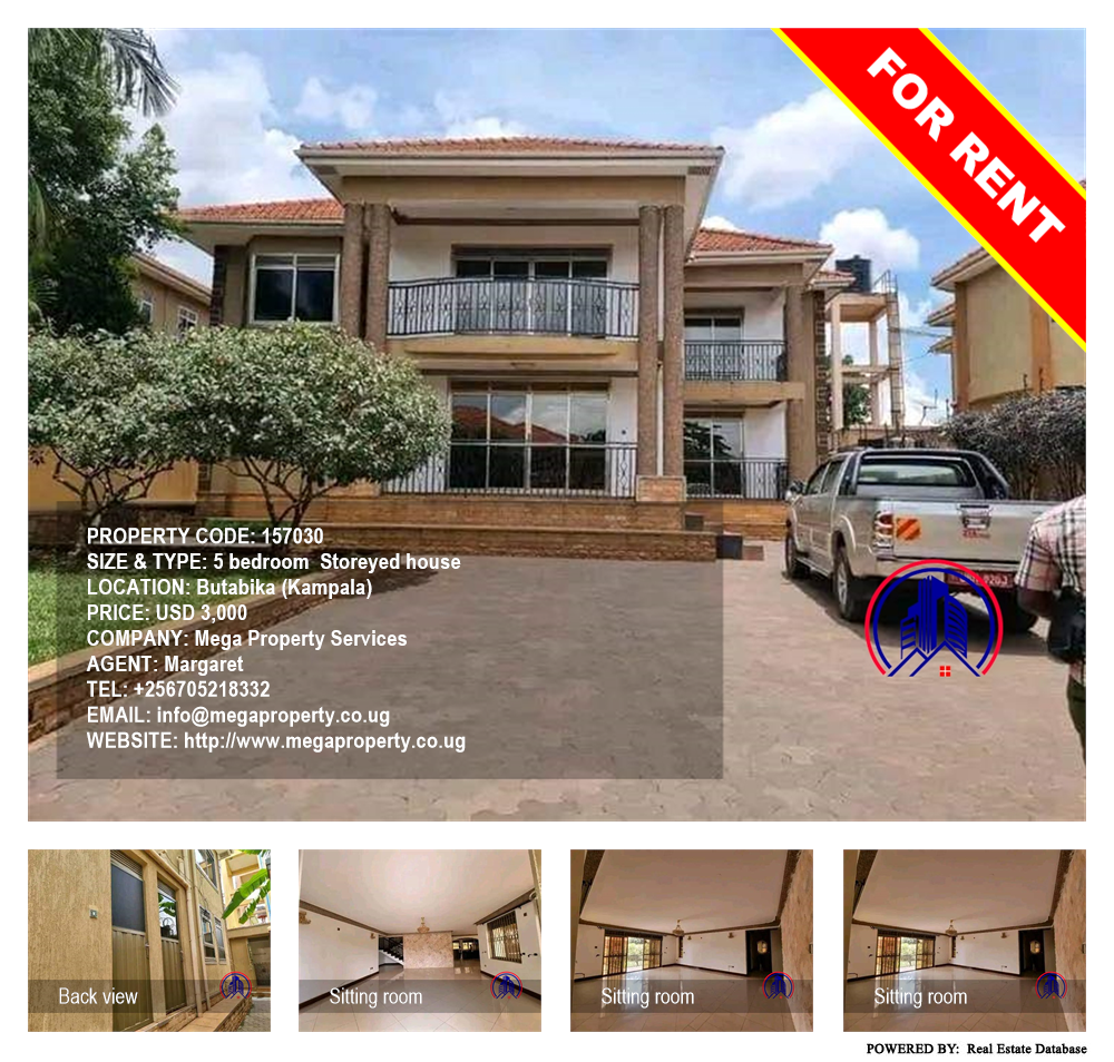 5 bedroom Storeyed house  for rent in Butabika Kampala Uganda, code: 157030