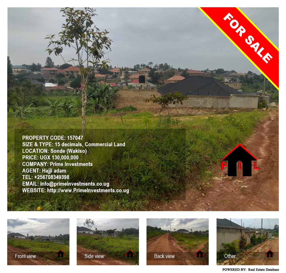 Commercial Land  for sale in Sonde Wakiso Uganda, code: 157047