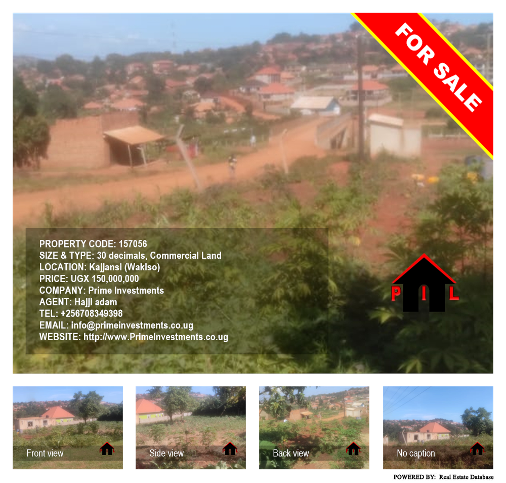 Commercial Land  for sale in Kajjansi Wakiso Uganda, code: 157056