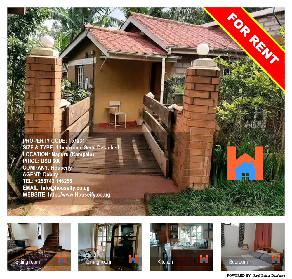 1 bedroom Semi Detached  for rent in Naguru Kampala Uganda, code: 157231